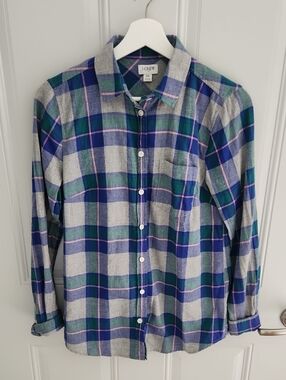 J. Crew Factory Flannel Button-Down Shirt XS